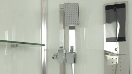 Душевая кабина Timo Premium IMPI  (100*100*220), стульчик прозрачный