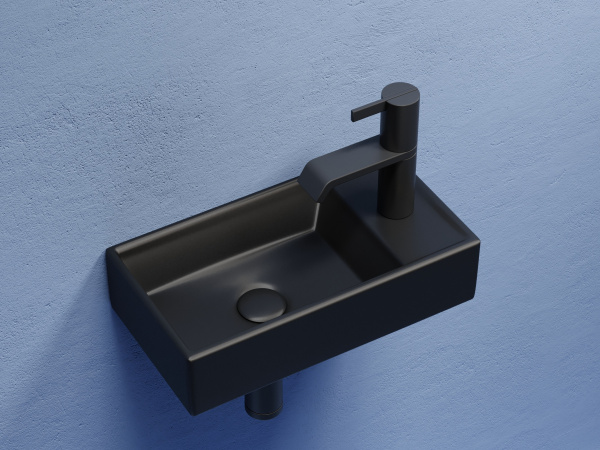 Умывальник подвесной прямоугольный Ceramicanova Element 407*217*100, Черный матовый, CN6051LMB