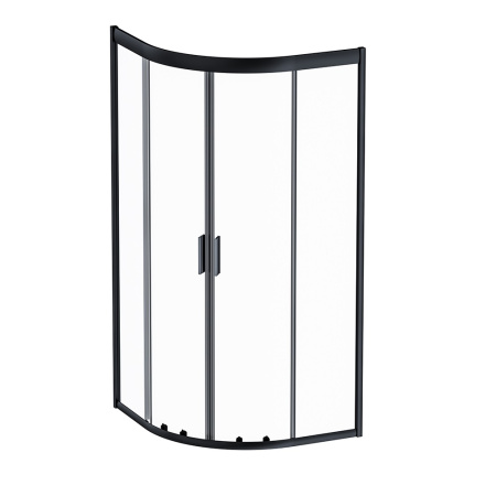 W90G-401-090BT Душевое ограждение AM.PM Gem 1/4 Rond 90x90 стекло прозрачное, профиль черный матовый