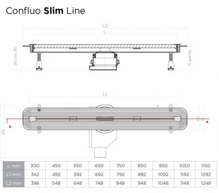 Душевой лоток Pestan Confluo Slim Line 450+, 13100023