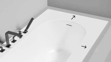 Ванна встраиваемая Salini ORNELLA 160x70 KIT покраска по RAL полностью, S-Stone, матовый 102426MF