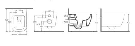 Унитаз ISVEA VEA Cubo подвесной 338*510*400 белый матовый 10VA02001SV-2L