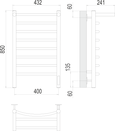 TERMINUS Классик с/п П8 400х850 электро