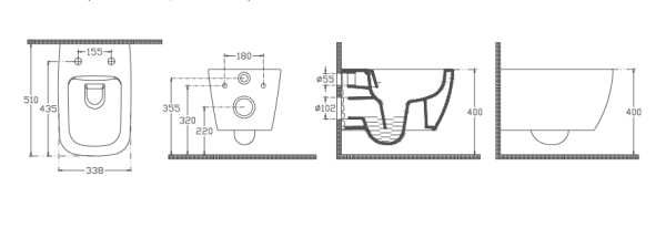 Унитаз ISVEA VEA Cubo подвесной 338*510*400 белый матовый 10VA02001SV-2L