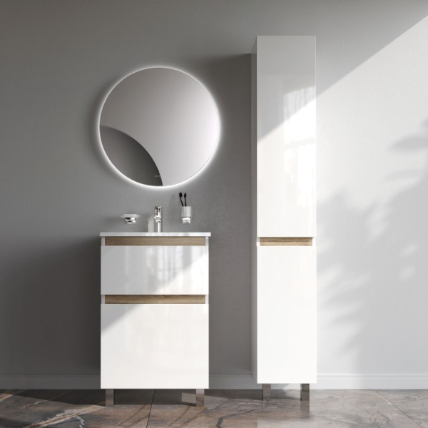 M85AFSX0552WG X-Joy База под раковину AM.PM, напольная, 55 см, 2 ящика, белый глянец