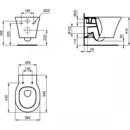 Унитаз подвесной Ideal Standard Connect Air AquaBlade E005401