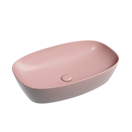 Умывальник чаша накладная овальная Ceramicanova Element 600*380*138мм, Розовый матовый, CN6049MP