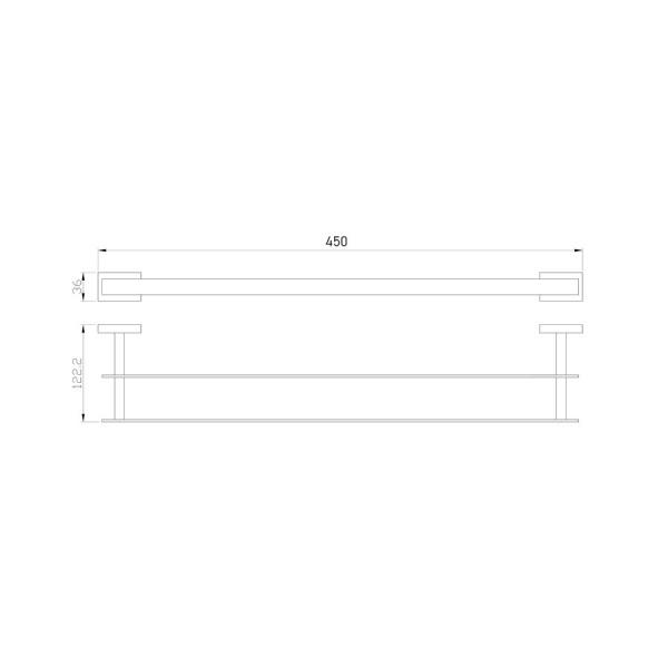 Полотенцедержатель двойной WONZON & WOGHAND, Хром (WW-9711-45CM)