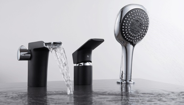 Смеситель на борт ванны D&K Berlin DA1434215, черный