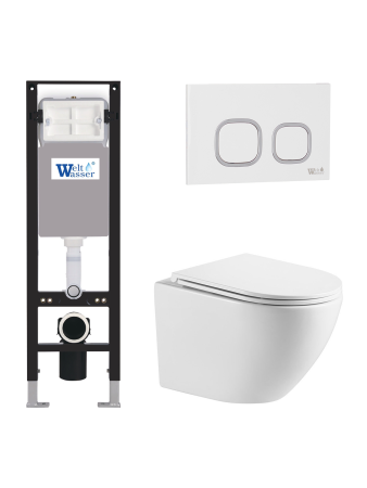 Комплект инсталляции с унитазом Weltwasser AMBERG 350 + MERZBACH 041 XL GL-WT + AMBERG RD-WT