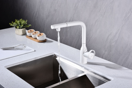 Смеситель для кухни Paulmark URBAN Ur213104-431, белый матовый