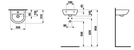 Умывальник Laufen Pro B 8159500001041 35x31x14