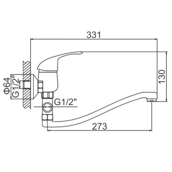 Смеситель для ванны Ledeme H29-B L2129-B