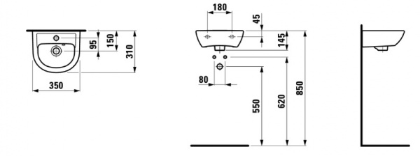 Умывальник Laufen Pro B 8159500001041 35x31x14