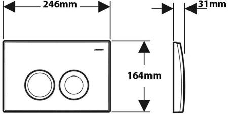 Смывная клавиша Geberit Delta 25 115.125.21.5, пластик, для двойного смыва, хром глянцевый