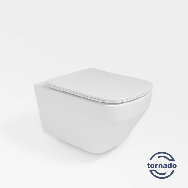 Унитаз подвесной Vincea Tornado Edge VT1-38T, цвет белый, ультратонкое soft-close сиденье