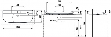 Умывальник Laufen Sonar 8163470001041 100x42x14.5