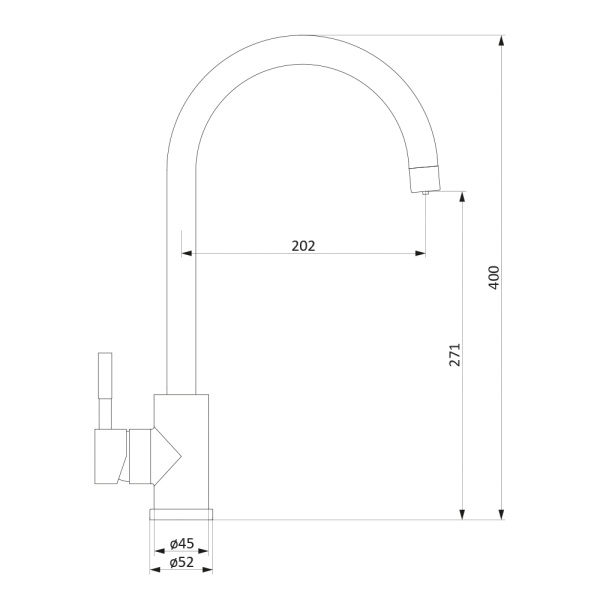 400721400 Merkur, Смеситель для кухни Damixa с каналом для питьевой воды, никель