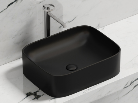 Умывальник чаша накладная прямоугольная Ceramicanova Element 505*380*150мм, черный матовый, CN6052MB