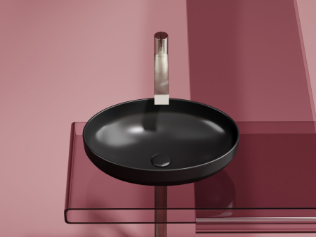 Умывальник чаша накладная овальная Ceramicanova Element 502*363*145мм, черный матовый, CN6056MB