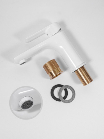 Cмеситель для раковины Hansberge H1099 Белый