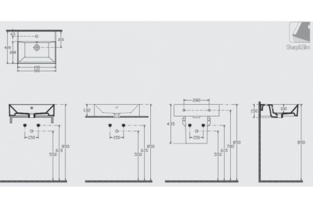 Раковина подвесная ISVEA SistemaZ 51см , белый 10SF50051SV