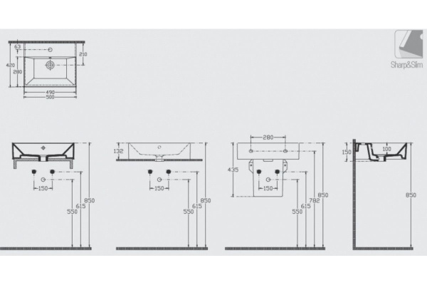 Раковина подвесная ISVEA SistemaZ 51см , белый 10SF50051SV