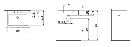 Умывальник Laufen Living City 8174340001041 60x46x15