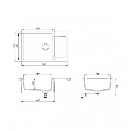 Кухонная мойка AquaSanita Tesa plus SQT 105 601 AW black metallic
