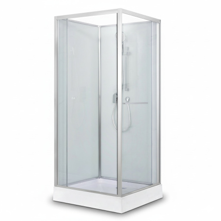 Душевая кабина AQUABATH ATLAS AB-1002S (прямоугольная, 90x90, хром, с поддоном, сифоном, без крыши)