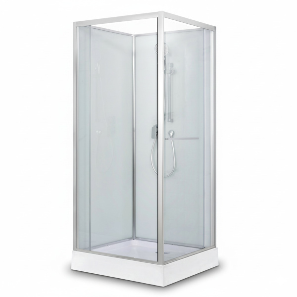 Душевая кабина AQUABATH ATLAS AB-1002S (прямоугольная, 90x90, хром, с поддоном, сифоном, без крыши)