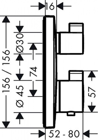 Термостат Hansgrohe Ecostat Square, 2 потребителя, CM, 15714670