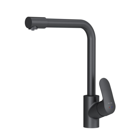 F8005722 Like, Смеситель для кухни AM.PM с каналом для питьевой воды, L-излив, черный матовый
