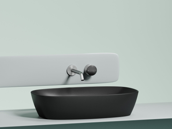 Умывальник чаша накладная овальная Ceramicanova Element 600*380*138мм, Черный матовый, CN6049MB