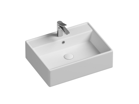 Умывальник чаша накладная прямоугольная Ceramicanova Element 590*450*160мм, Белый, CN6046