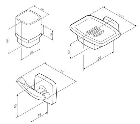 Комплект для ванной комнаты AM.PM Gem S BK91GF зона красоты