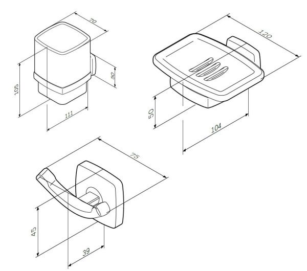 Комплект для ванной комнаты AM.PM Gem S BK91GF зона красоты