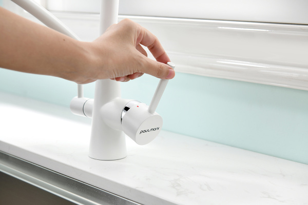 Смеситель для кухни Paulmark SIЕGEN Si213111-431TW, белый матовый полностью