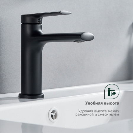 Смеситель для раковины Splenka S50.10.06, черный