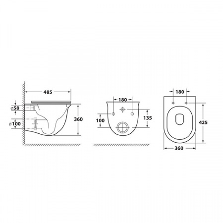 Унитаз подвесной OWL Eter Cirkel-H OWLT190201 с сиденьем DP микролифт