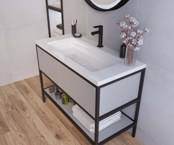 Раковина из литьевого мрамора Taliente 97 см 4627173210447 мебельная цвет белый