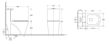 Унитаз компакт WeltWasser WW WELZBACH 001 GL-WT белый глянец