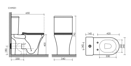 Напольный унитаз с бачком Ceramicanova Fortuna Rimless, Белый, CN9001