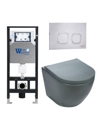 Комплект инсталляции с унитазом Weltwasser AMBERG 506 + MERZBACH 041 MT-GR + AMBERG RD-MT CR