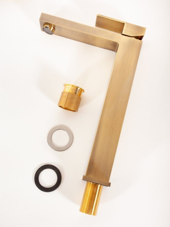 Cмеситель для раковины Высокий Hansberge H2070 Бронза