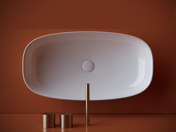 Умывальник чаша накладная овальная Ceramicanova Element 700*375*140мм, Белый, CN5040