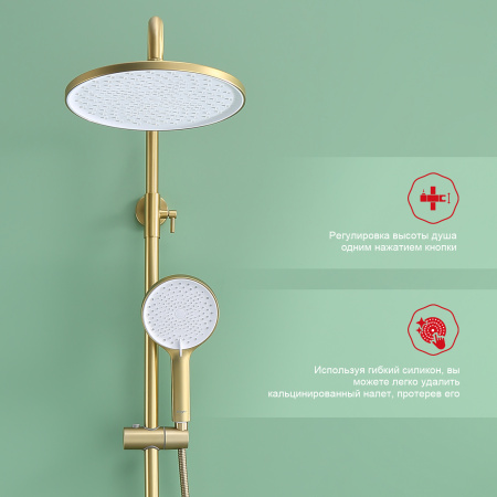 Душевая система Raglo R03.24.03, сатин золотой