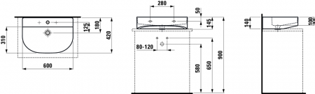 Умывальник Laufen Sonar 8163420001041 60x42x14