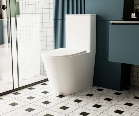 Унитаз ABBER Bequem AC1112TMW компакт белый матовый, безободковый, смыв торнадо