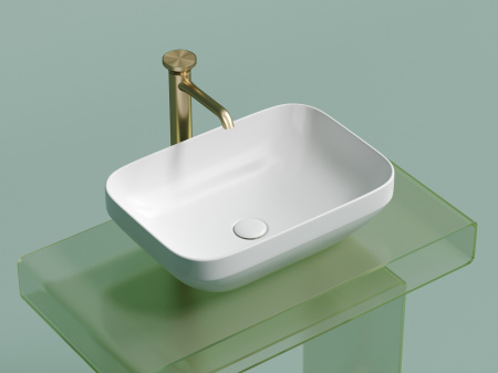 Умывальник чаша накладная прямоугольная Ceramicanova Element 500*359*145мм, белый матовый, CN6055MW